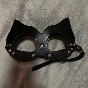 Black Cat Woman Cat Mask and Knee High Black Costume Boots Halloween Wear